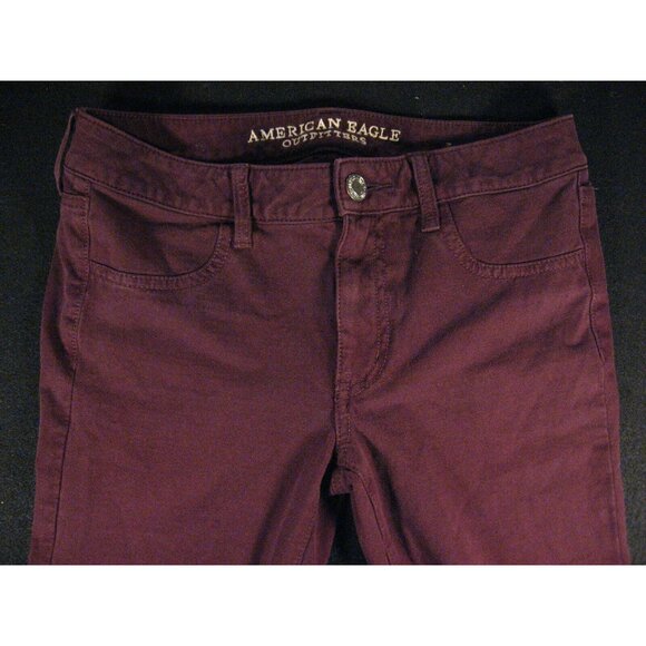 AMERICAN EAGLE Womens Jegging Jeans Purple Brown Sz 6 Stretch Regular Skinny - Picture 3 of 10